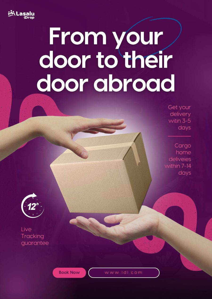 From your door to their door abroad — Lasalu Drop poster