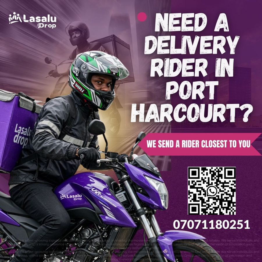 Need a delivery rider — Lasalu Drop recruitment poster